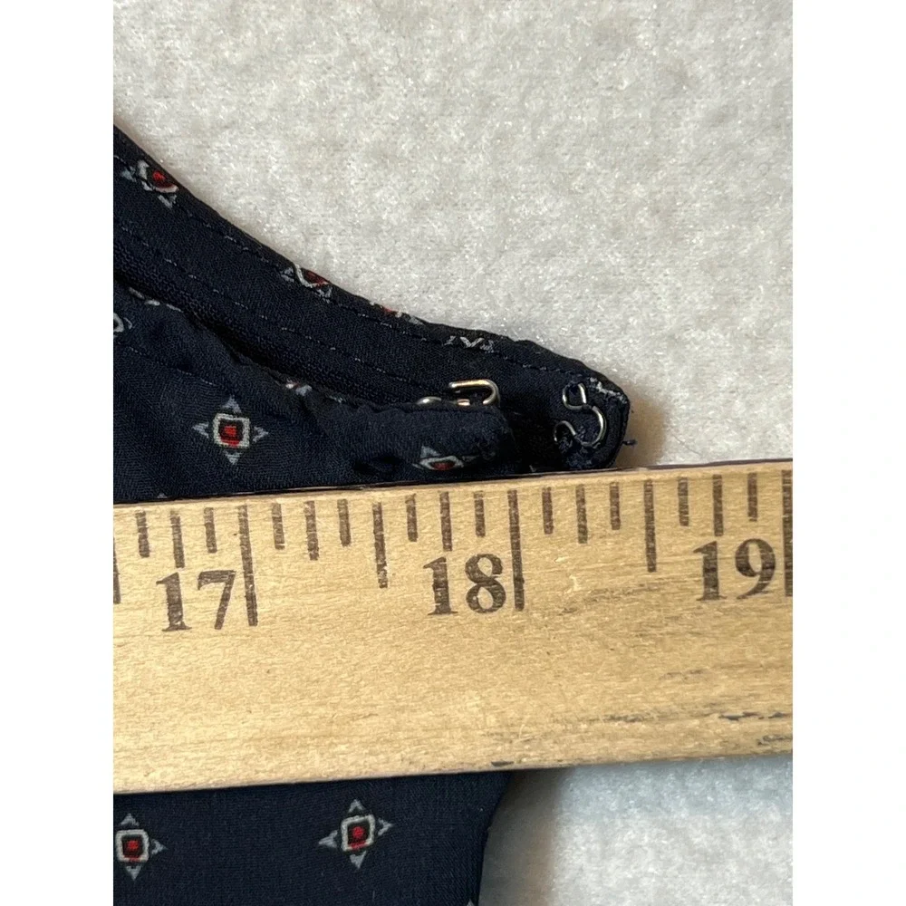 Abercrombie & Fitch Dress Size 10 Blue Sheer Sleeveless Houndstooth‎ Hem